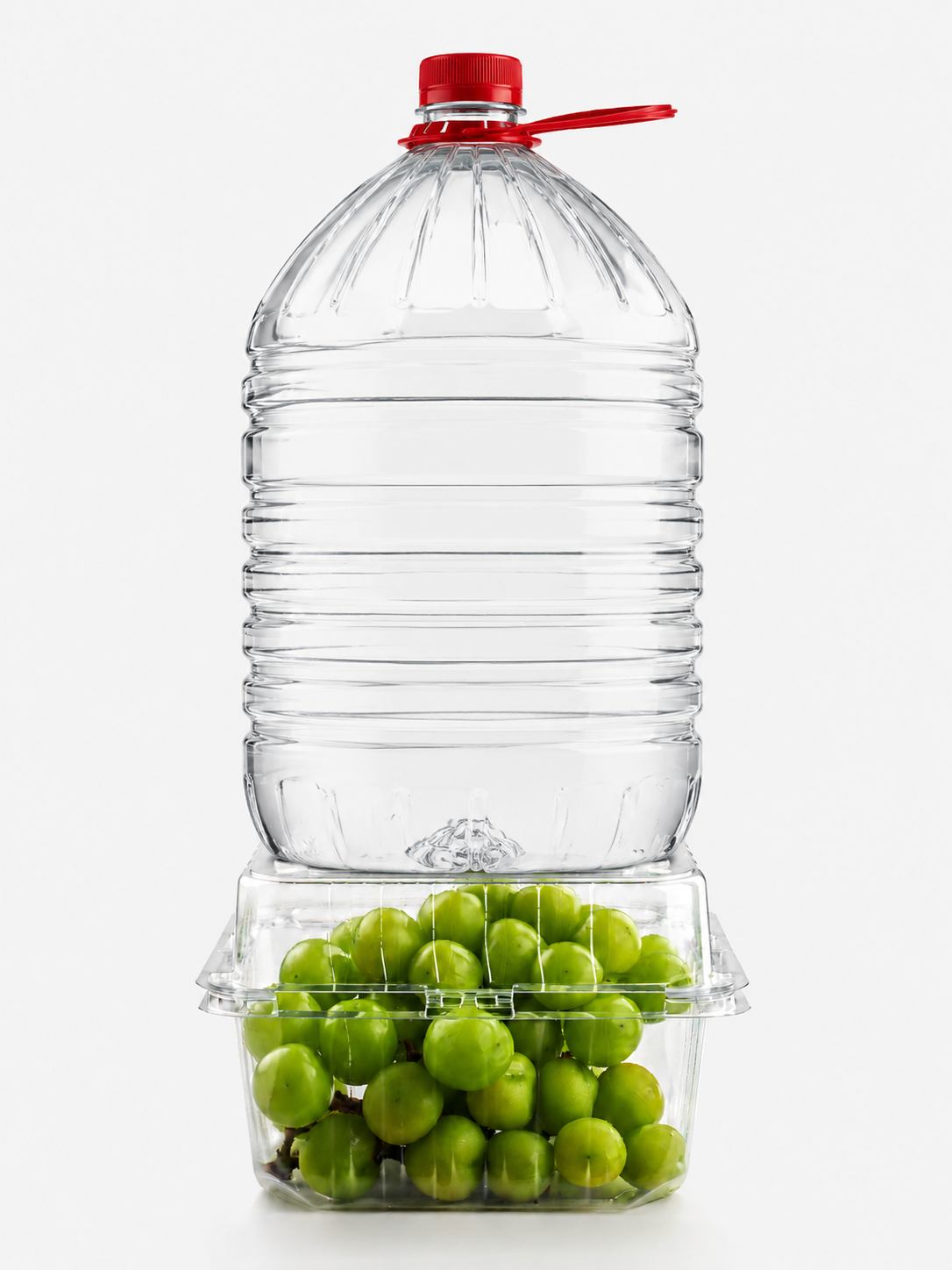 Strong food packaging undergoing a load-bearing test